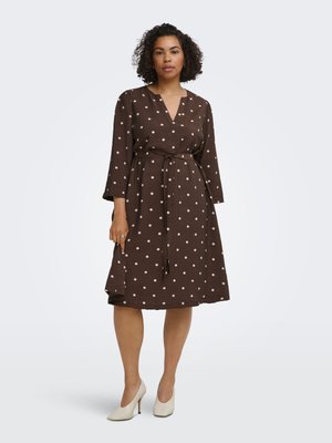 ONLY Carmakoma, DRESS CARCARRIE MIDI DRESS - Jurk - coffee bean