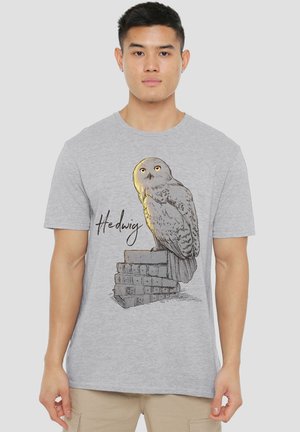 Harry Potter, HARRY POTTER HEDWIG SKETCH - Print T-shirt - mottled light grey