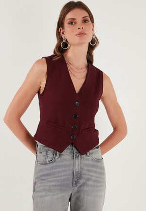 SLIM FIT - Vest - bordeaux