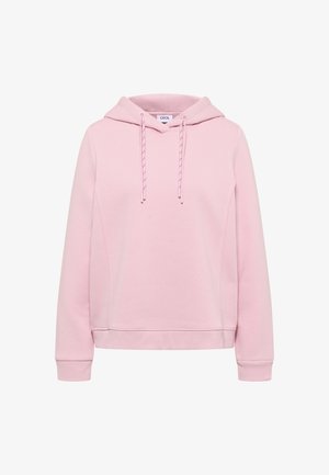 Weiche, pinkfarbene Kapuzenshirt mit langen Ärmeln, vorderen Kordeln, gerippten Bündchen und Saum, mit dem Aufdruck "CECIL" im Kragen.