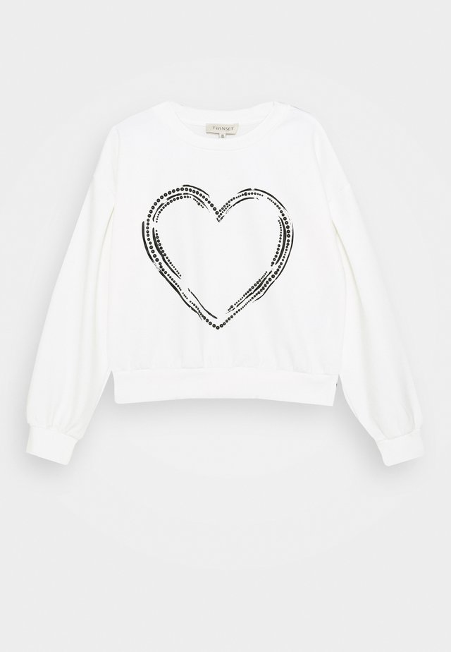 GIROCOLLO IN SCUBA CON PERLE - Longsleeve - off white