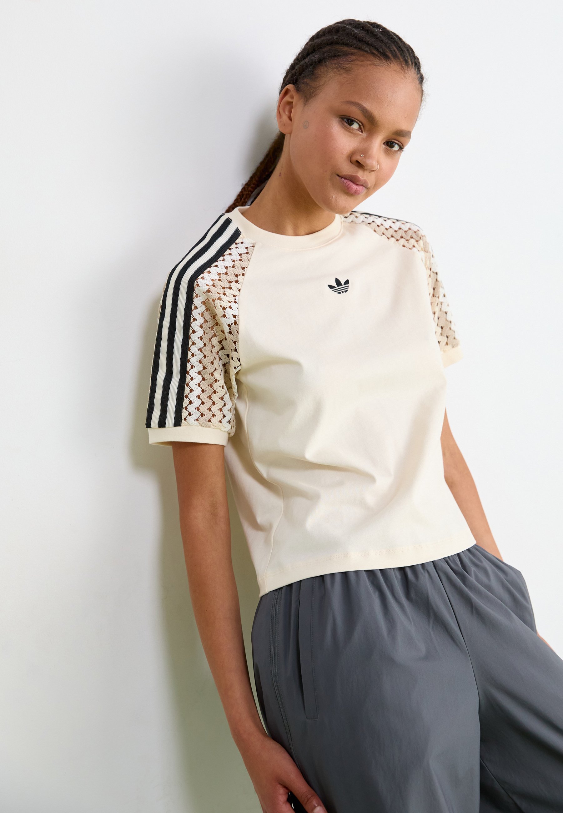 adidas Originals KNITTED 3-STRIPES SHORT - Print T-shirt