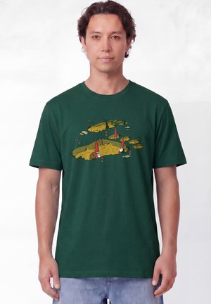 watapparel, GNOME FOOTPRINT UNISEX - T-shirt imprimé - glazed green