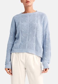 comma Strickpullover - mottled light blue