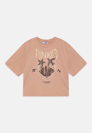 Pinko Up CROPPED GIRL - T-shirt con stampa - rosolio