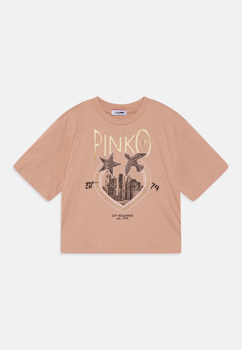 Pinko Up CROPPED GIRL - T-shirt con stampa - rosolio