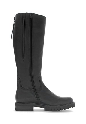 Plateaustiefel - schwarz flausch