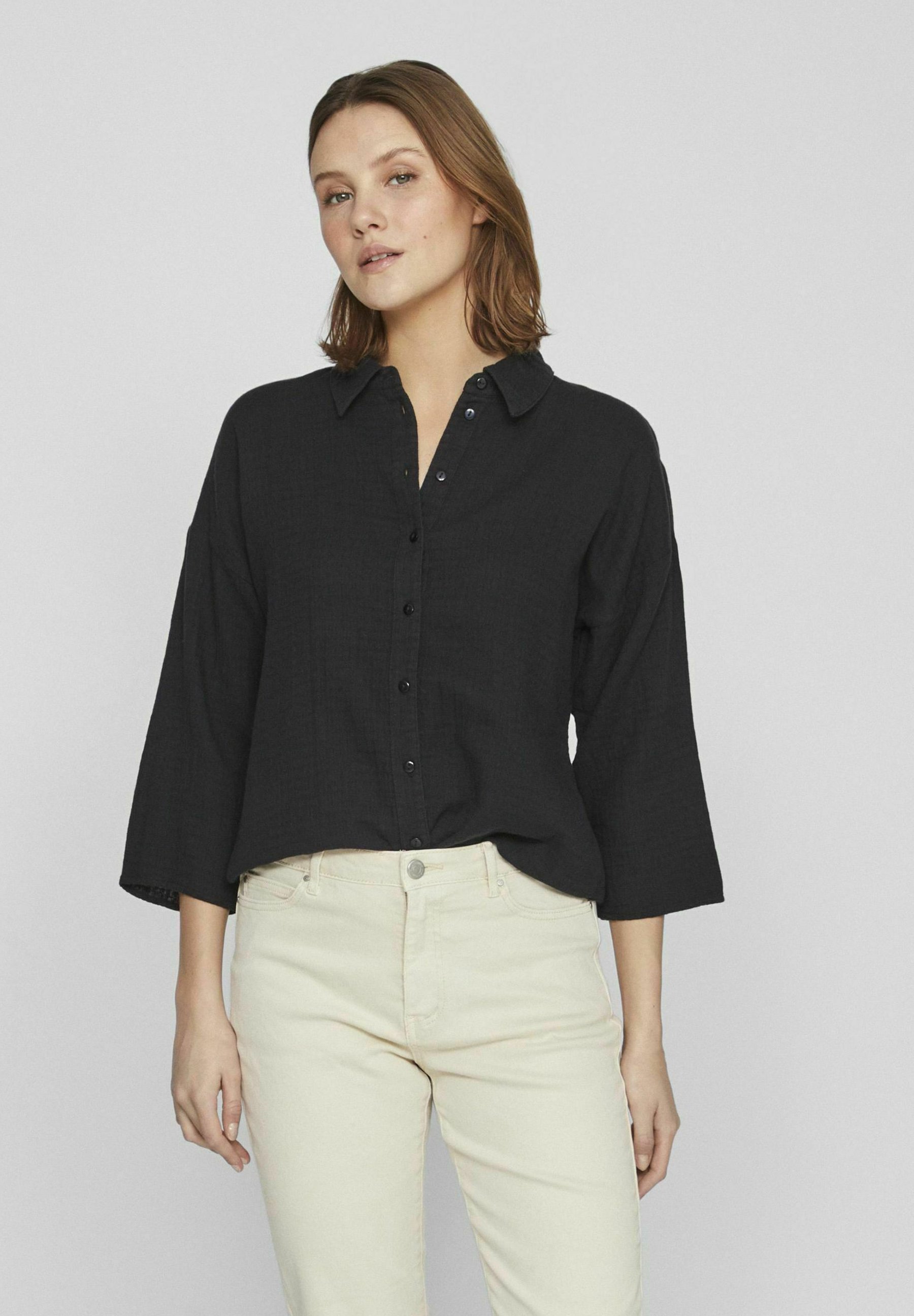 Chemisier VILA Bleu Marine Taille M - Manches Longues, Occasion En Excellent état
