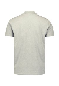 Lichtgrijs polo-shirt met korte mouwen, gemaakt van een zachte katoenmix, met een klassieke kraag en minimale naaddetails aan de achterkant.
