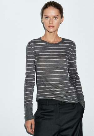 STRIPED   - Maglietta a manica lunga - grey