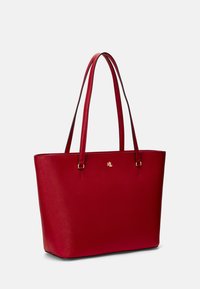Lauren Ralph Lauren CROSSHATCH LEATHER MEDIUM KARLY TOTE - Torbica - red