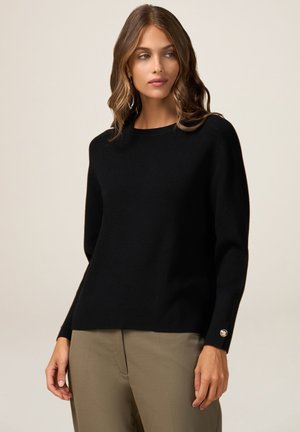 Oltre GIROCOLLO CON BOTTONI - Strickpullover - nero