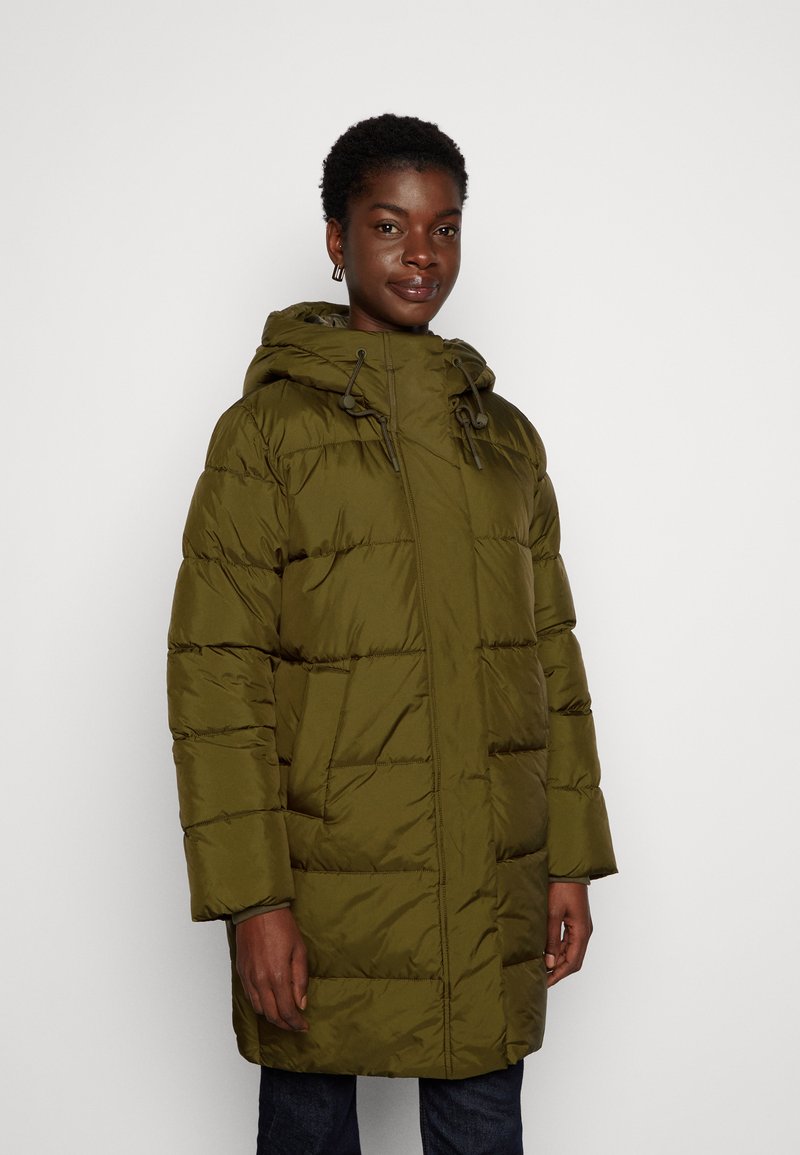 Marc O'Polo DENIM MIDI PUFFER JACKET WITH HOOD Téli kabát burnished