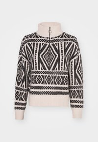 ONLFELICIA ZIP - Stickad tröja - pumice stone/black