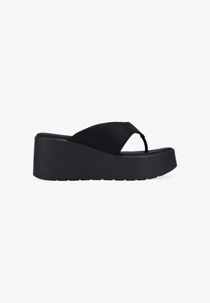 Bosanova, SANDALIAS DE DEDO NEGRAS CON PLATAFORMA - Sandales tongs - black