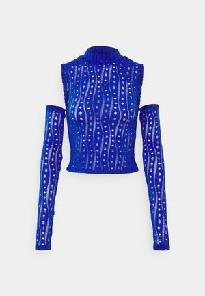 CUT OUT HIGH NECK - Longsleeve - blue