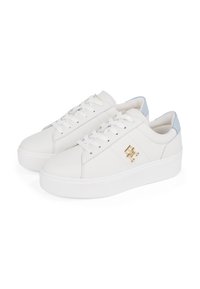 Tommy Hilfiger COURT - Tenisice - ecru/breezy blue