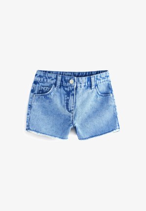 FRAYED HEM - Denim shorts - blue