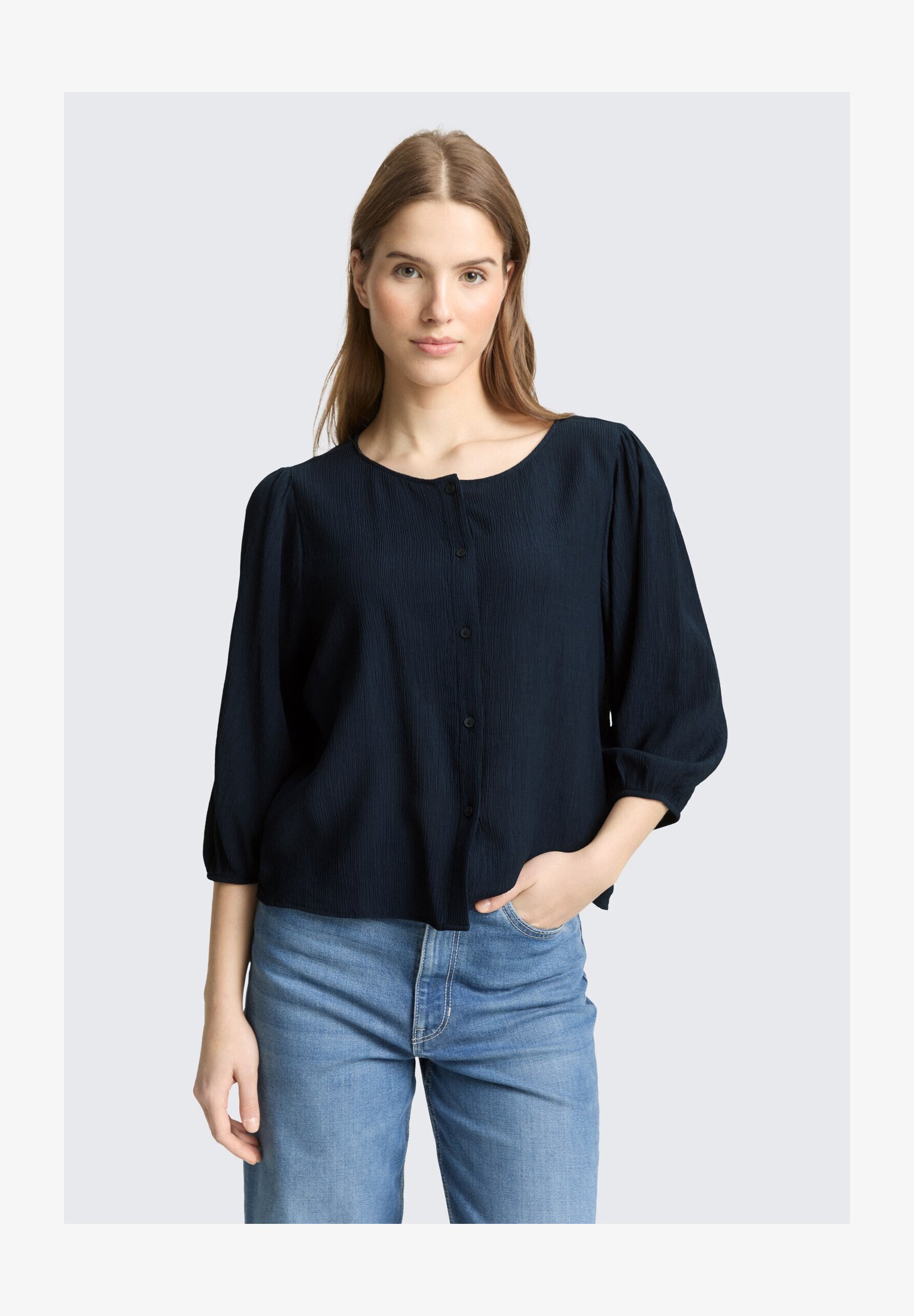 TOM TAILOR Camicia Da Donna Con Maniche 3/4, Vestibilità Regolare, Casual Chic, Realizzata In Tessuto Sostenibile, Taglie Dalla XS Alla 3XL