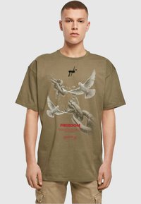 MJ Gonzales FREEDOM - T-shirts med print - olive