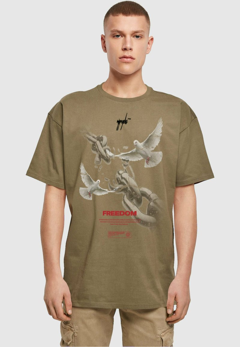 MJ Gonzales FREEDOM - T-shirts med print - olive