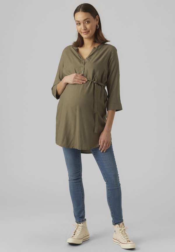MLMERCY 3/4 WOVEN TUNIC - Tunic - dusty olive4