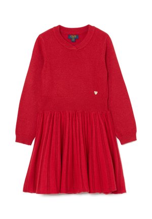 REGULAR FIT - Strickkleid - cherry red