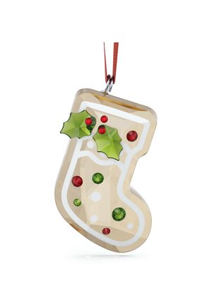 HOLIDAY CHEERS GINGERBREAD STOCKING ORNAMENT - Andre accessories - gold tone