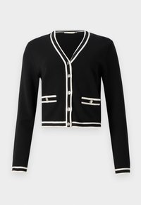 SHRUNKEN KENDRA CARDIGAN - Kardiganas - black/new ivory