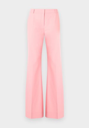 Rosa vide dressbukser med skreddersydd design, med flat front og pent pressede folder. Glatt stoff og høy midje.