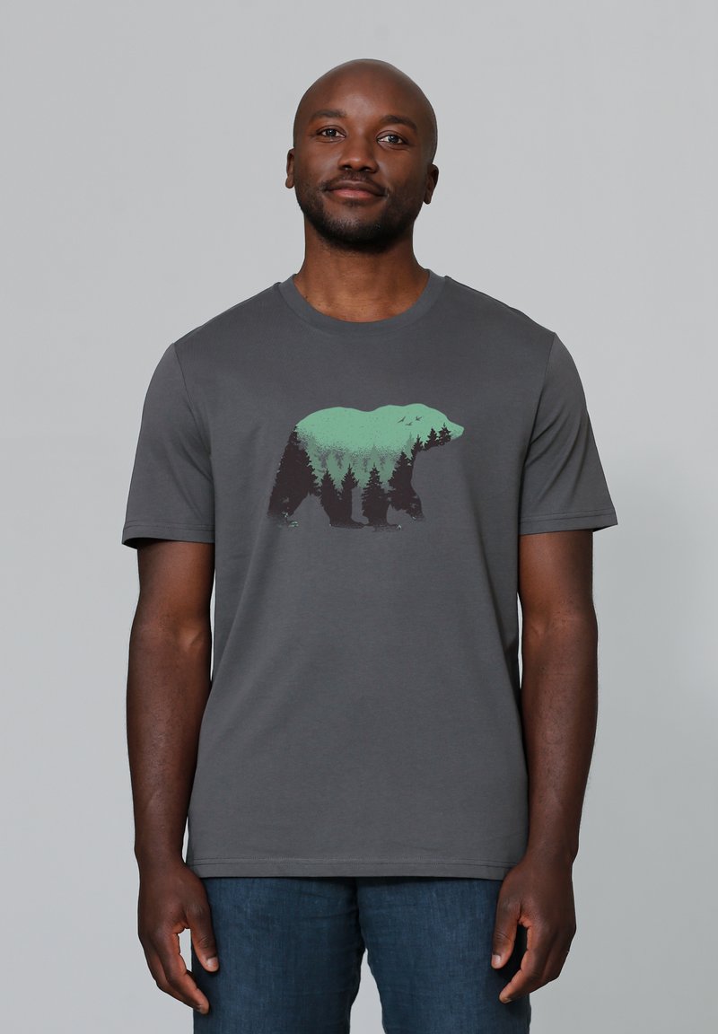 watapparel WALDBÄR - T-shirt print - anthracite