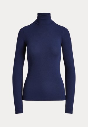 STRETCH RIBBED TURTLENECK - Long sleeved top - newport navy
