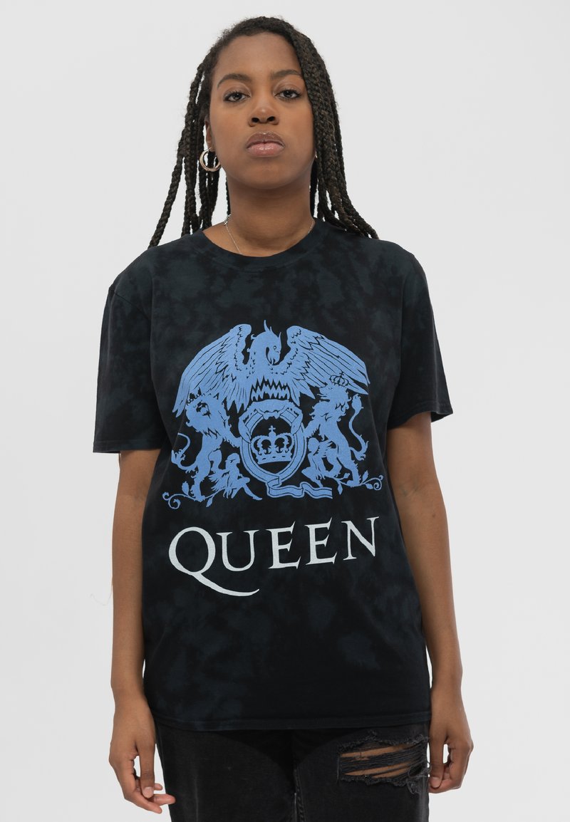 Paradiso Clothing QUEEN CLASSIC CREST LOGO DIP DYE - Print T-shirt - black
