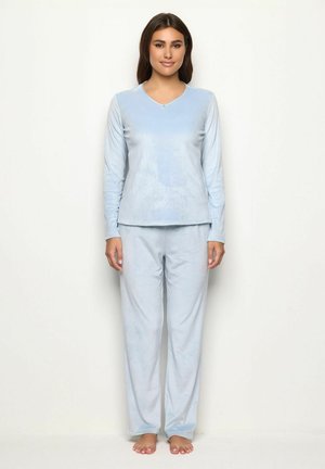SET - Nattøj sæt - light blue plain