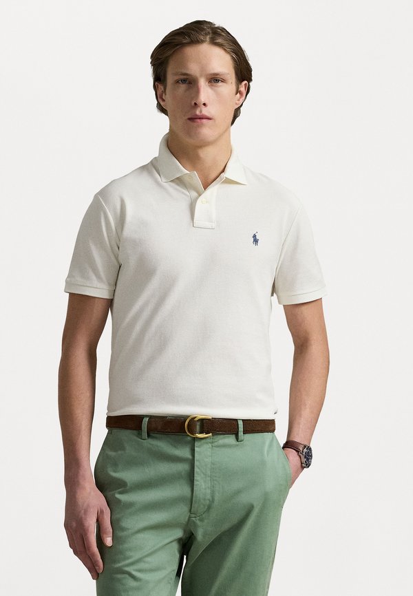 SLIM FIT MESH POLO SHIRT - Polo shirt - pale cream
