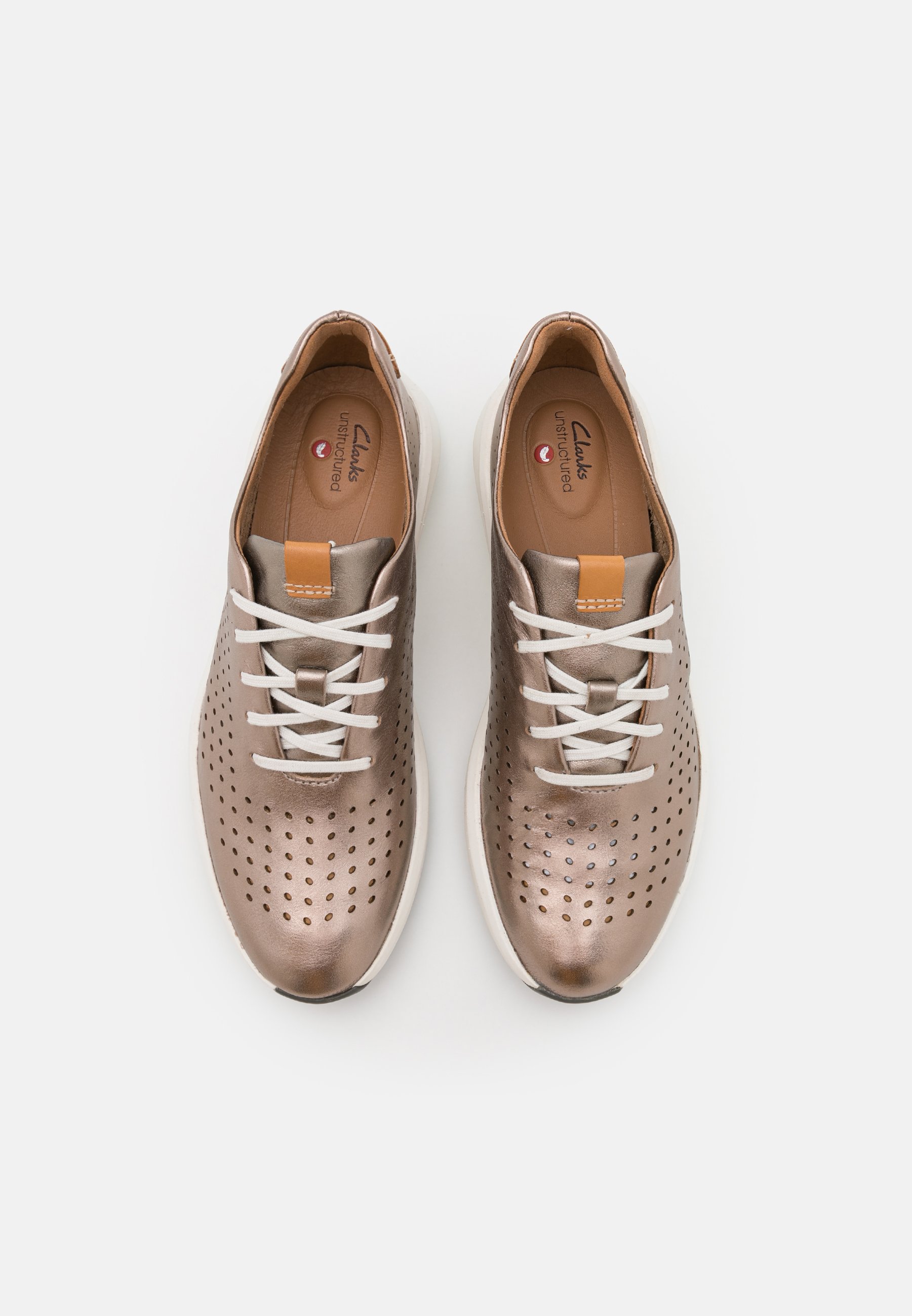 clarks gold trainers