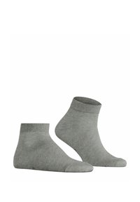 Calzini alla caviglia grigi con polsino a costine, realizzati in un tessuto morbido ed elastico. Design senza cuciture con punta arrotondata per il massimo comfort.