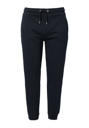 Marineblauwe sweatpants van een katoenmix, met een elastiche tailleband met trekkoord, zijzakken en aansluitende boorden bij de enkels.