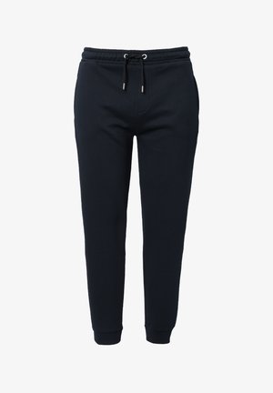Marineblauwe sweatpants van een katoenmix, met een elastiche tailleband met trekkoord, zijzakken en aansluitende boorden bij de enkels.