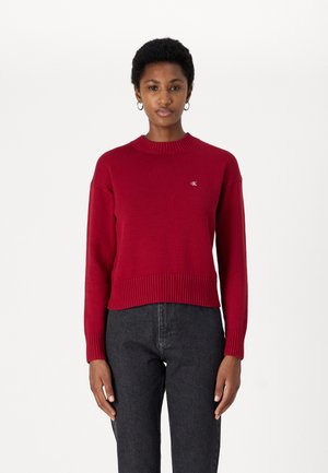 Calvin Klein Jeans BADGE - Svetrík - red currant