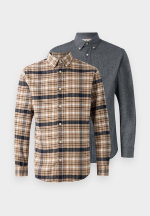 JPRBLUBARKLEY SHIRT 2 PACK - Overhemd - simply taupe/dark navy