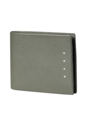 Closed olive green leather wallet with the word BREE in small white letters on the lower right corner, shown on a plain white background.