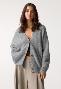 PULL&BEAR PURL BUTTONED - Kofta - light grey