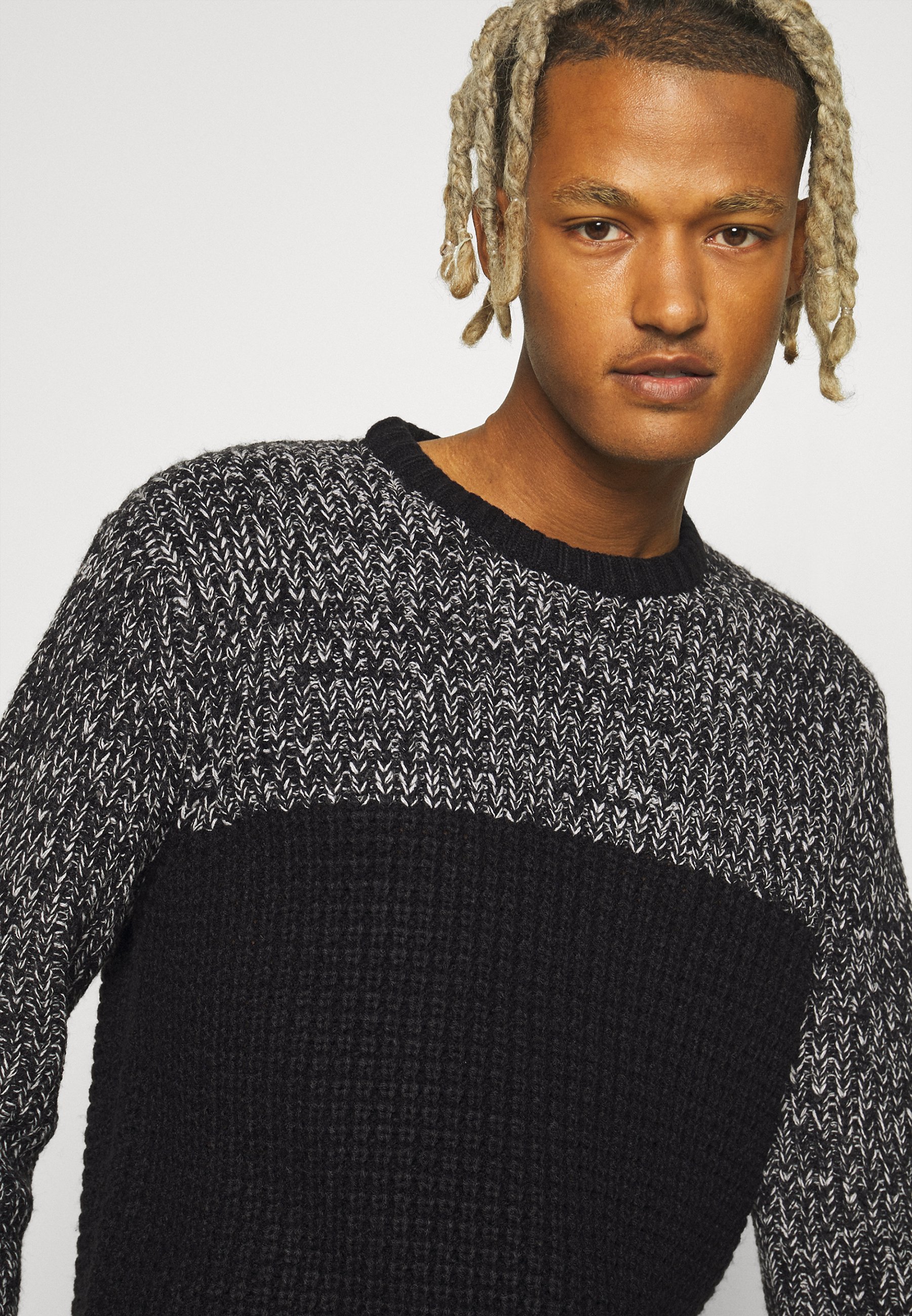 Brave Soul Jumper Jet Black/Grey Twist, Men's, Size: Medium, Black