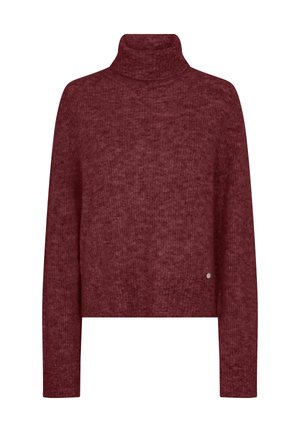 Mos Mosh, MMAIDY THORA ROLLNECK KNIT - Svetrík - cabernet