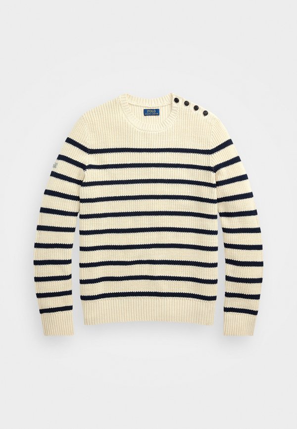 STRIPED COTTON-LINEN SWEATER - Jumper - cream combo3