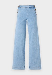 ONLMADISON BUTTON WIDE - Wide leg - light blue denim