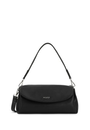 Must musträane nahkrahakott, millel on ümar kuju, volditav klapp ja eemaldatav õlgade rihm. Esiküljel on metallist logo.