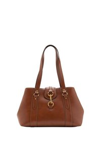 LARGE SHOULDER WITH HOOK FASTENER - Håndtasker - brown