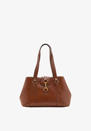 LARGE SHOULDER WITH HOOK FASTENER - Handbag - brown